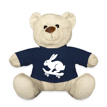 Hase Kaninchen Skateboard Skater Silhouette - Teddy - French Navy - Vorne