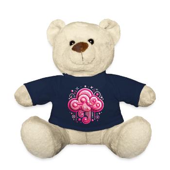 Skurriles rosa Wolkendesign - Teddy - French Navy - Vorne