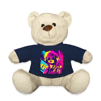 80s Retro Radio Star - Teddy Bear - french navy - Front