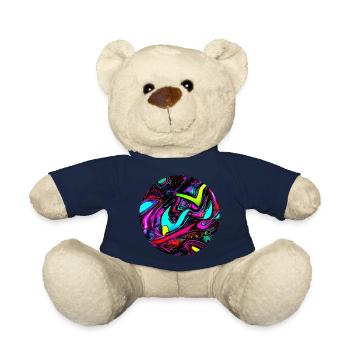 Neon Abstract Style Trend Glow Party - Teddy Bear - french navy - Front