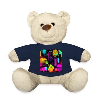 Neon Abstrakt Style Trend UV - Teddy - French Navy - Vorne