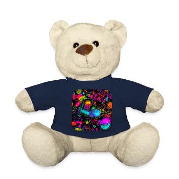 Neon Bright Colorful Creative Style Party - Teddy Bear - french navy - Front