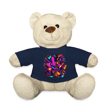 Neon Farben Bunt Kreativ Style Glow - Teddy - French Navy - Vorne