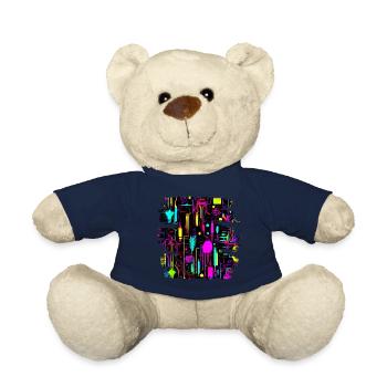 Neon Colors Colorful Creative Style Glow - Teddy Bear - french navy - Front