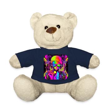 Neon Colors Colorful Creative Style Glow - Teddy Bear - french navy - Front