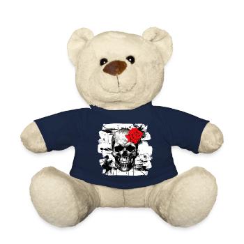 Skull Tattoo Heavy Metal Rocker - Teddy Bear - french navy - Front
