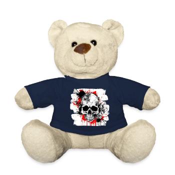 Skull Splash Trash Polka Tattoo - Teddy Bear - french navy - Front