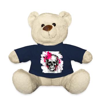 Skull Tattoo Heavy Metal Rocker - Teddy Bear - french navy - Front