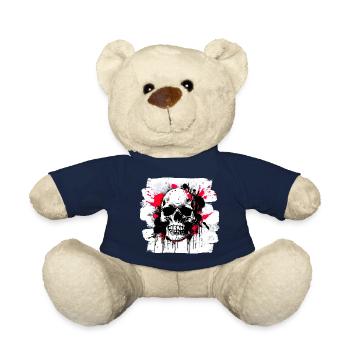 Heavy Metal Trash Polka Tattoo Style - Teddy - French Navy - Vorne
