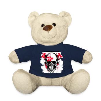 Skull Splash Trash Polka Tattoo - Teddy Bear - french navy - Front