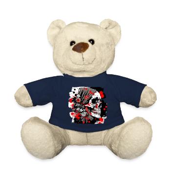Skull Splash Trash Polka Tattoo - Teddy Bear - french navy - Front