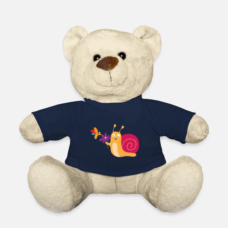 Schnecke mit Blume und Biene - Teddy - French Navy