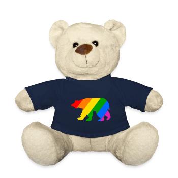 Ours polaire arc-en-ciel - Nounours - bleu marine - Devant
