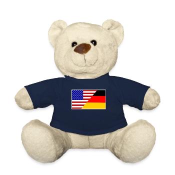 Germany, Germany, USA friendship, flag shirt - Teddy Bear - french navy - Front
