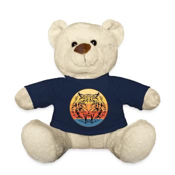 Tiger Raubkatze Vintage Retro Sonnenuntergang - Teddy - French Navy - Vorne