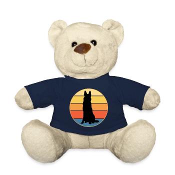 German Shepherd Dog Breed Vintage Retro Sunset - Teddy Bear - french navy - Front