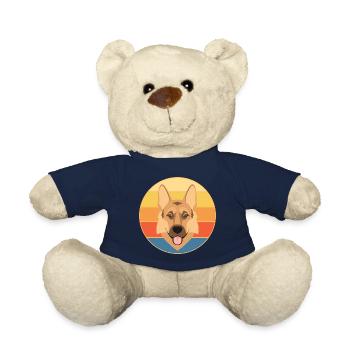 German Shepherd Dog Breed Vintage Retro Sunset - Teddy Bear - french navy - Front