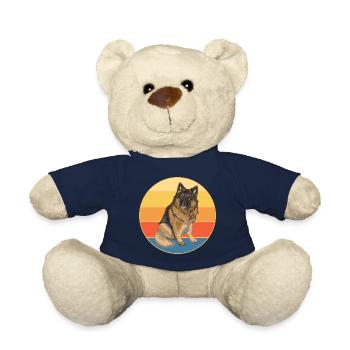 German Shepherd Dog Breed Vintage Retro Sunset - Teddy Bear - french navy - Front