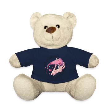 Anti Valentine's Day Heart Love Gift Idea Horror - Teddy Bear - french navy - Front