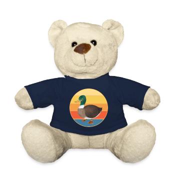 Niedliche Ente Vintage Retro Sonnenuntergang Tierliebhaber Design - Teddy - French Navy - Vorne
