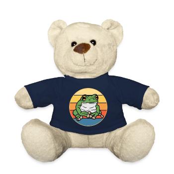 Süßer Frosch Vintage Retro Sonnenuntergang Tierliebhaber - Teddy - French Navy - Vorne