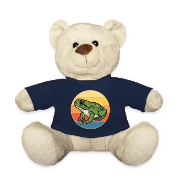 Niedlicher Frosch Vintage Retro Sonnenuntergang Tierliebhaber - Teddy - French Navy - Vorne