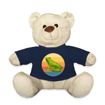 Niedlicher Frosch Vintage Retro Sonnenuntergang Tierliebhaber - Teddy - French Navy - Vorne