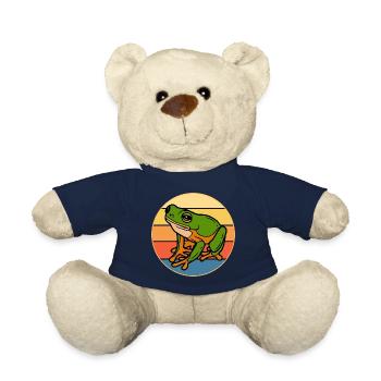 Niedlicher Frosch Vintage Retro Sonnenuntergang Tierliebhaber - Teddy - French Navy - Vorne