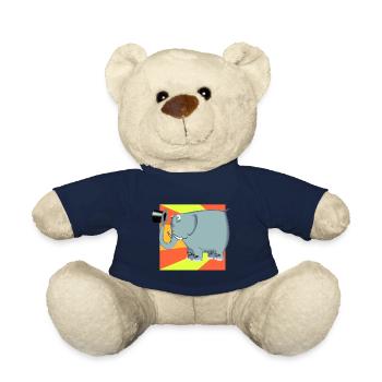 elephant elephant circus cylinder hat children - Teddy Bear - french navy - Front