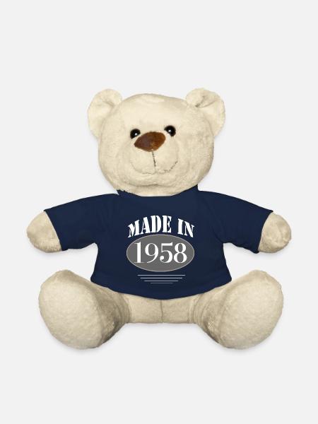 60ème anniversaire Année de naissance 1958 - Nounours - bleu marine