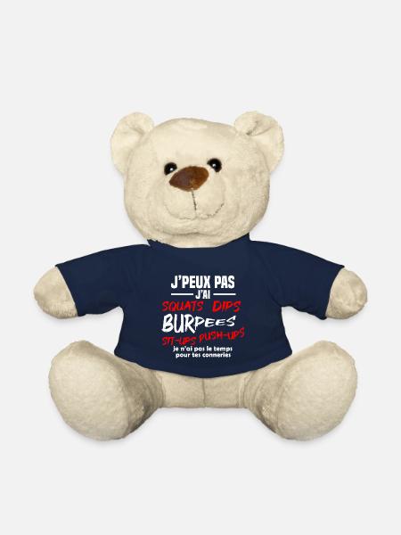 J'peux pas j'ai Squats, dips, burpees, Musculation - Nounours - bleu marine