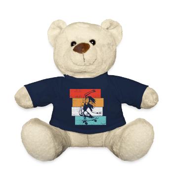 Skater Girl Motiv für Teenager Girls Skateboard - Teddy - French Navy - Vorne