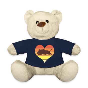 j'aime la chasse humour chasseur chasse sanglier - Nounours - bleu marine - Devant
