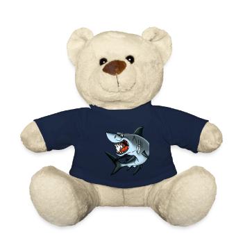 listiger, frecher weißer Hai Meer Fisch Räuber - Teddy - French Navy - Vorne