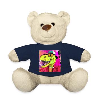Cool dinosaur makes a selfie V7 gift - Teddy Bear - french navy - Front