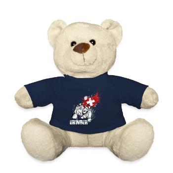 Eringer, Eringerkuh mit Schweizer Flagge - Teddy - French Navy - Vorne