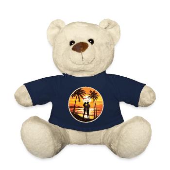 Beach, Island, Sea, Sunset - Teddy Bear - french navy - Front