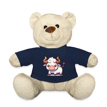STIER KUH LIEB FLAUSCHIG HÖRNER WIESE HIRTE BERGE - Teddy - French Navy - Vorne