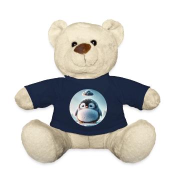 Kleiner trauriger Pinguin im Regen - Teddy - French Navy - Vorne
