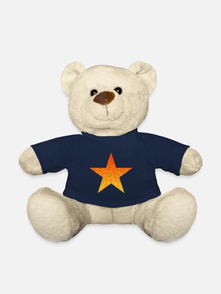 Star star orange yellow Vintage - Teddy Bear - french navy