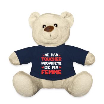Ne pas toucher propriété de ma femme - Nounours - bleu marine - Devant