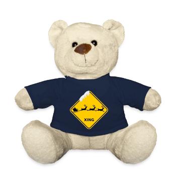 Wildwechsel "Weihnachtsmann m. Schlitten" / Schnee - Teddy - French Navy - Vorne