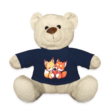 Fuchs Paar Liebe Valentinstag - Teddy - French Navy - Vorne