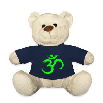 Om Design Symbol Meditation Befreiung Limone Grün - Teddy - French Navy - Vorne
