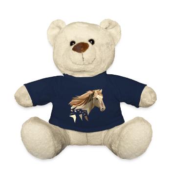 Pferd geometrisch low poly - Teddy - French Navy - Vorne