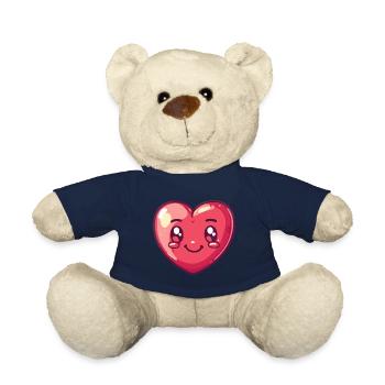 Coeur Amour Mignon En Amour - Nounours - bleu marine - Devant