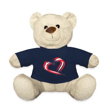 Herz Bürste Flagge Österreichs Farben Vektor - Teddy - French Navy - Vorne
