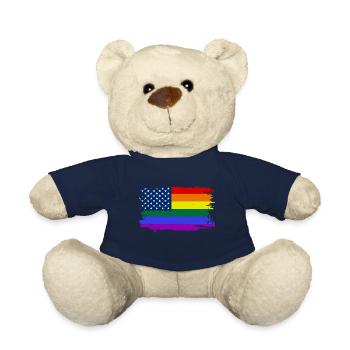 Rainbow Pride USA Flag - Teddy Bear - french navy - Front