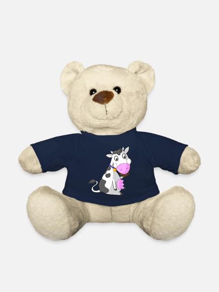 Comic-grignotant vache - Nounours - bleu marine