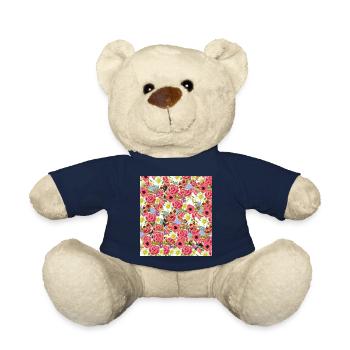 Blumenmuster bunte Blumen - Teddy - French Navy - Vorne